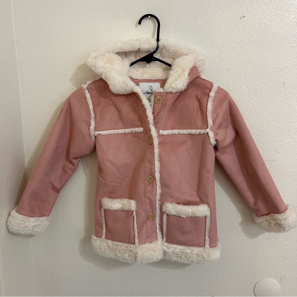 Sam Edelman Kids Faux Suede Jacket Size 6 Girls Pink